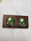 Green Enamel Earring