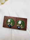 Green Enamel Earring