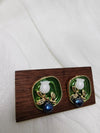 Green Enamel Earring