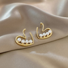 Pearl Heart Stud Earring
