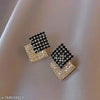 Gold plated eometric black Earring