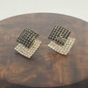 Gold plated eometric black Earring