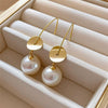 Gold White Pearl Earring