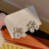 White Flower & Monalisa Pearl Earrings