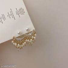 White pearl earring