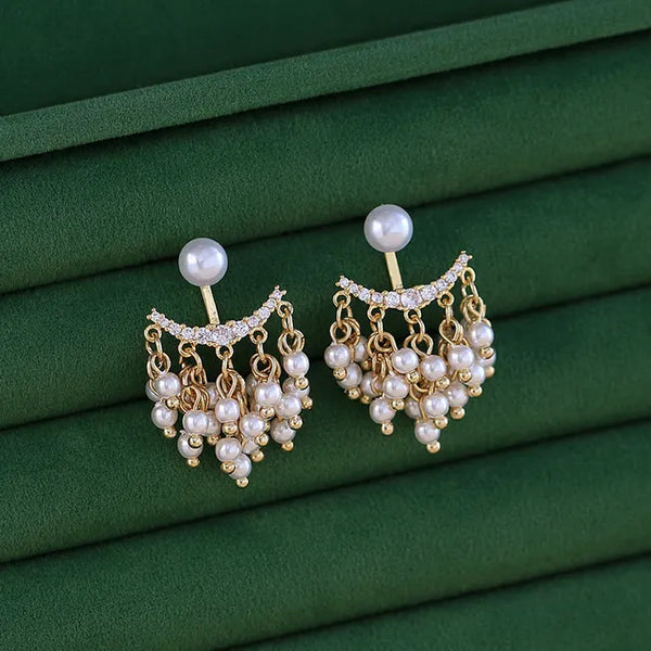 White pearl earring