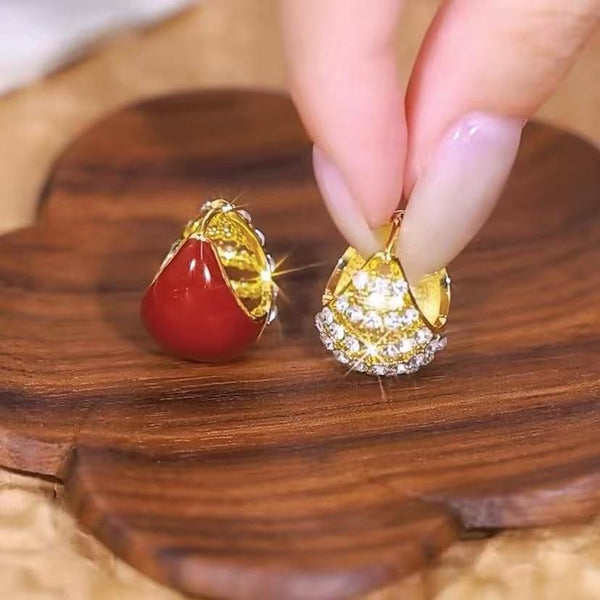 Red Double-sided Earring