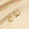 Anti Tarnish Heart With Butterfly Hoop Earring