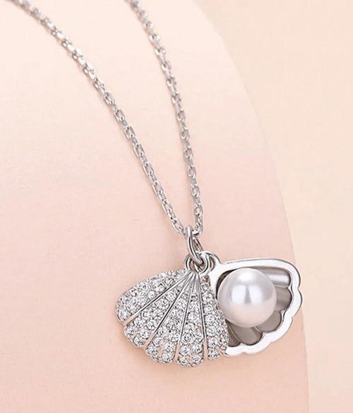 Seashell and Pearl Necklace