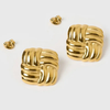 Anti tarnish three layer earrings