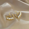 Pearl Heart Stud Earring