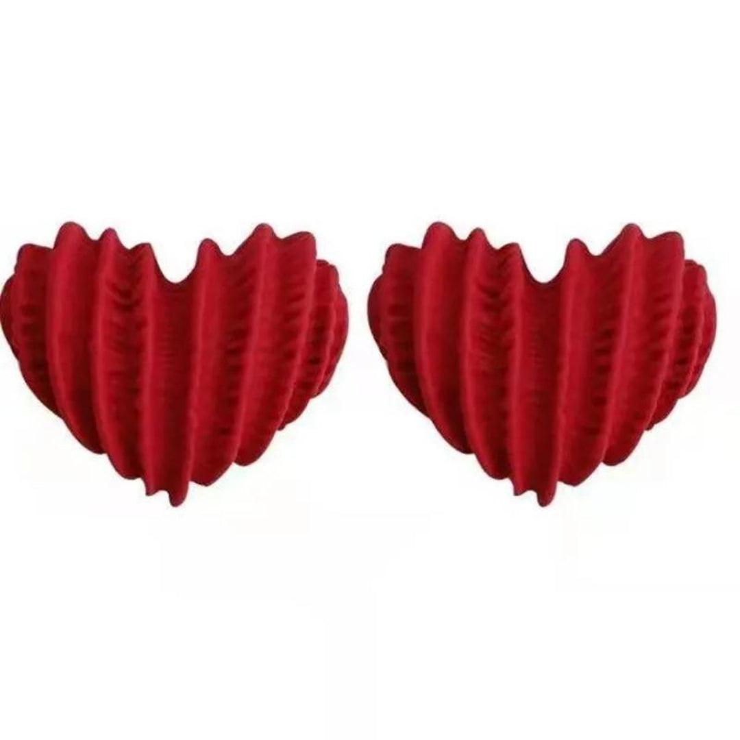 Red Heart Stud Earrings