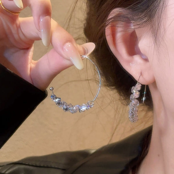 Zircon hoop earrings