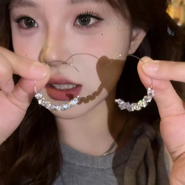 Zircon hoop earrings
