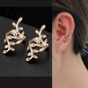 Golden leaf-shaped ear cuffs
