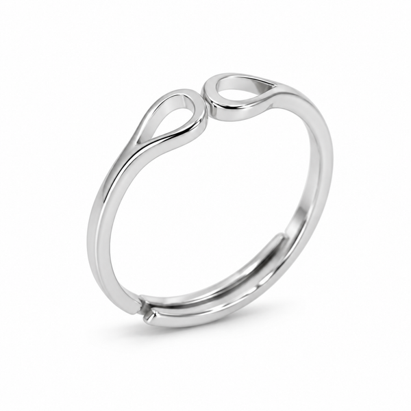 S925 Silver Infinity Loop Adjustable Ring