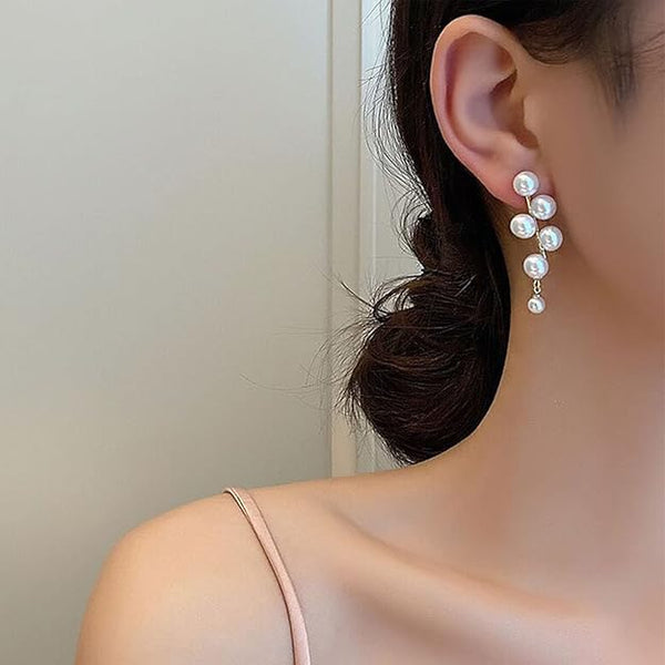 Long Pearl Drop Earring