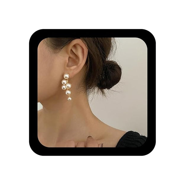 Long Pearl Drop Earring