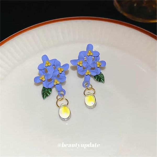 Blue Floral Earring