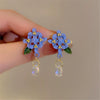 Blue Floral Earring