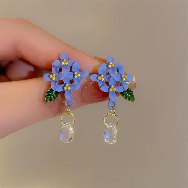 Blue Floral Earring
