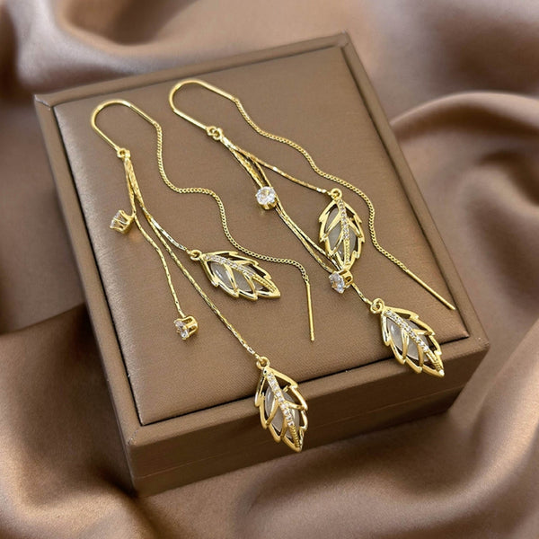 Gold leaf earrings
