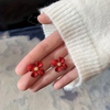 Unique Red Flower Stud Earring
