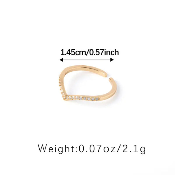 Silver V-shaped ring