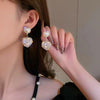 Dual Hearts Pearl Earring