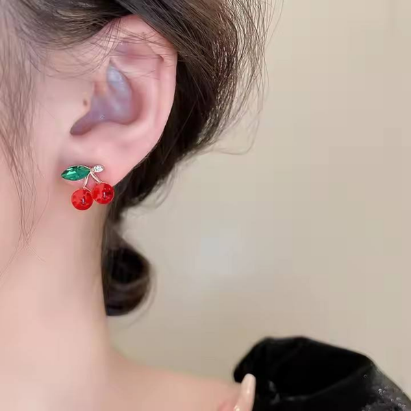 Cherry Design Stud Earrings