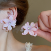 Big Pink Flower Stud Earing