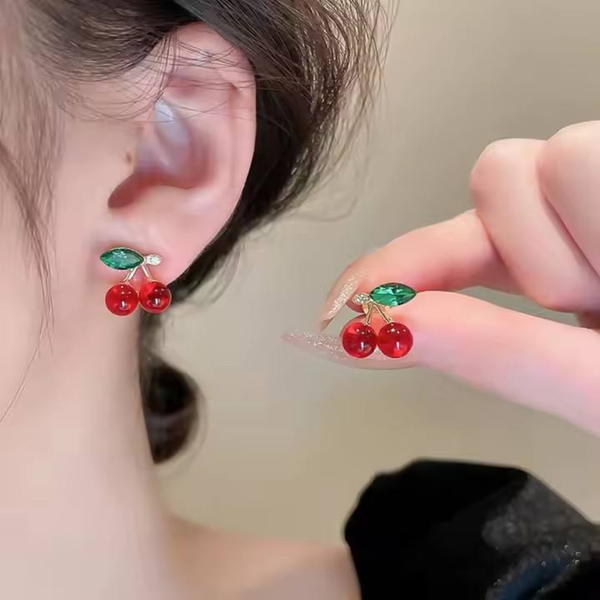 Cherry Design Stud Earrings