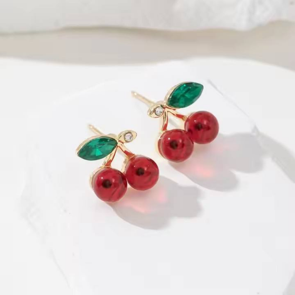 Cherry Design Stud Earrings
