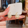 Flower ball drop earring
