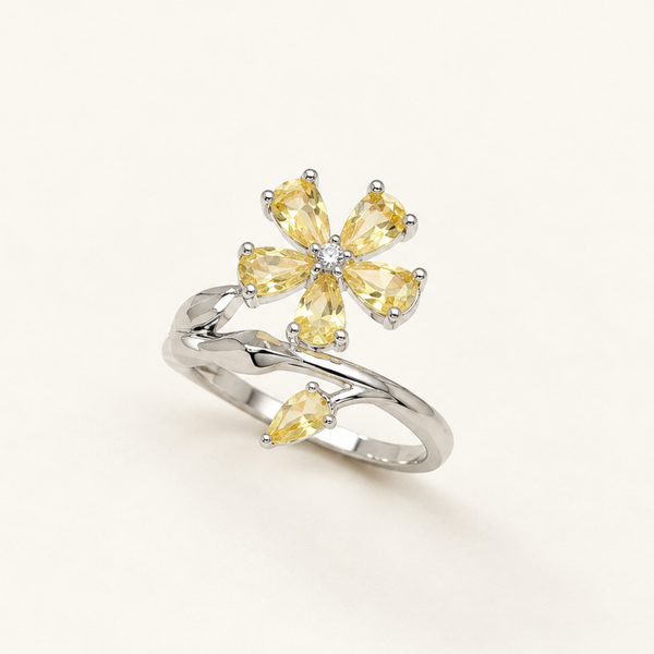 Yellow Blossom Adjustable Ring