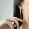 White Stone Tassel earrings