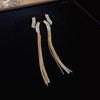 White Stone Tassel earrings