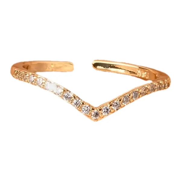 Silver V-shaped ring