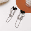 Black Heart 2 Layer Chain Earrings
