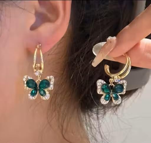 Green Butterfly Earring