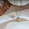 Love Couple Sun Moon Necklace, Ring Set