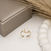 White Bloom Gold Ring