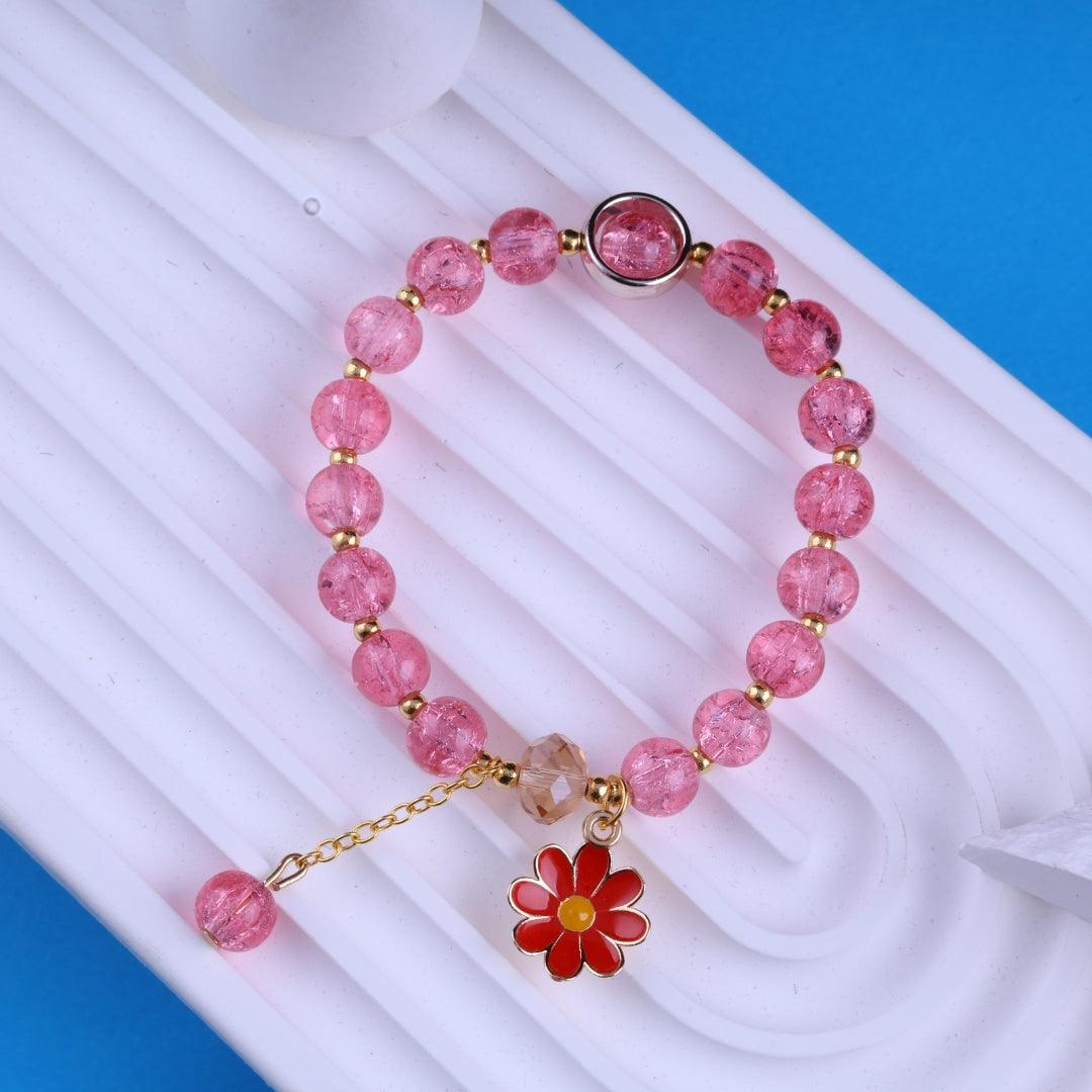 Pink Petal Bead Bracelet