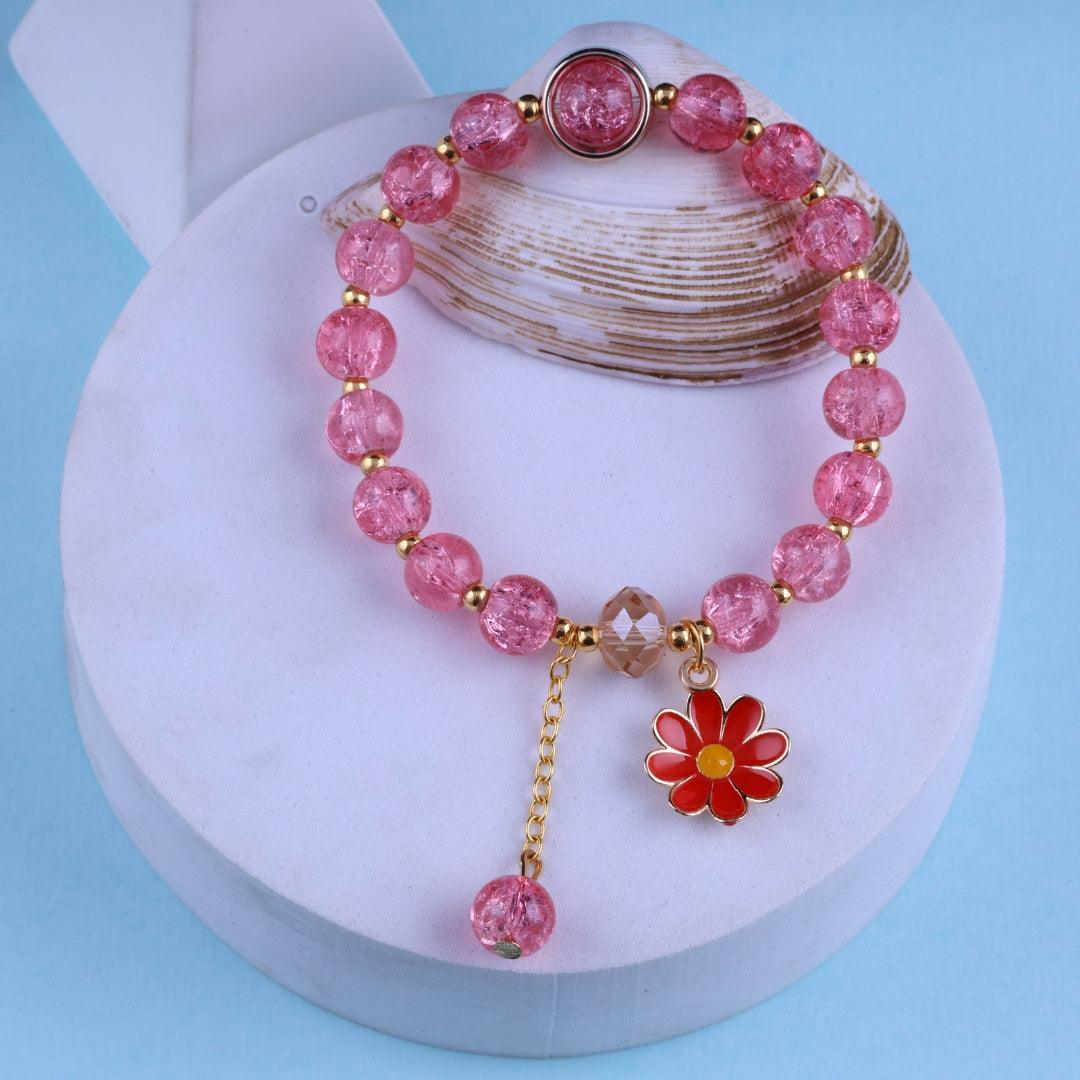 Pink Petal Bead Bracelet