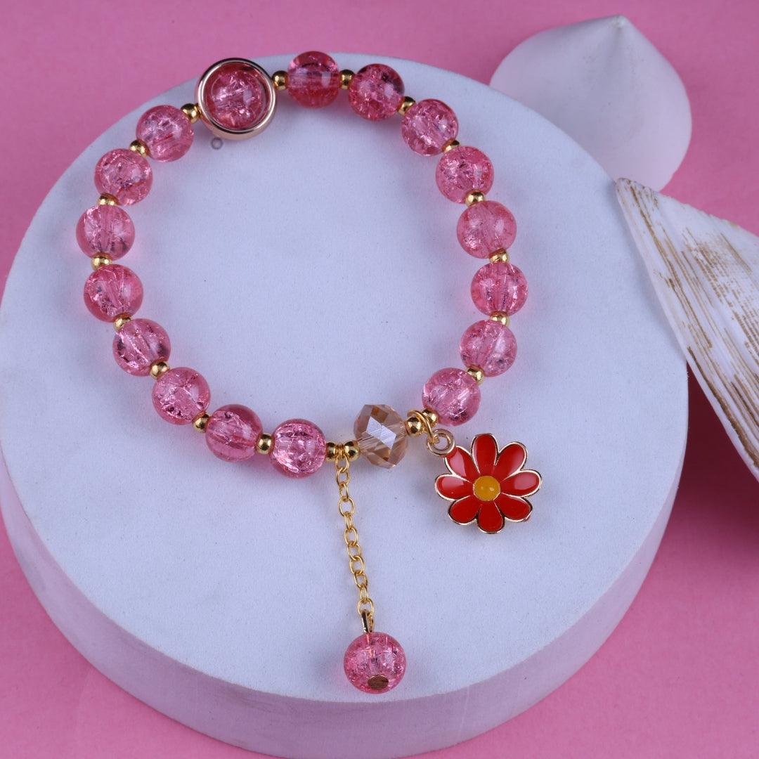 Pink Petal Bead Bracelet