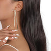 Long Rhinestone Gold Bowknot Earrings