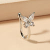 Fake nose clip silver Butterfly Stone Piercing