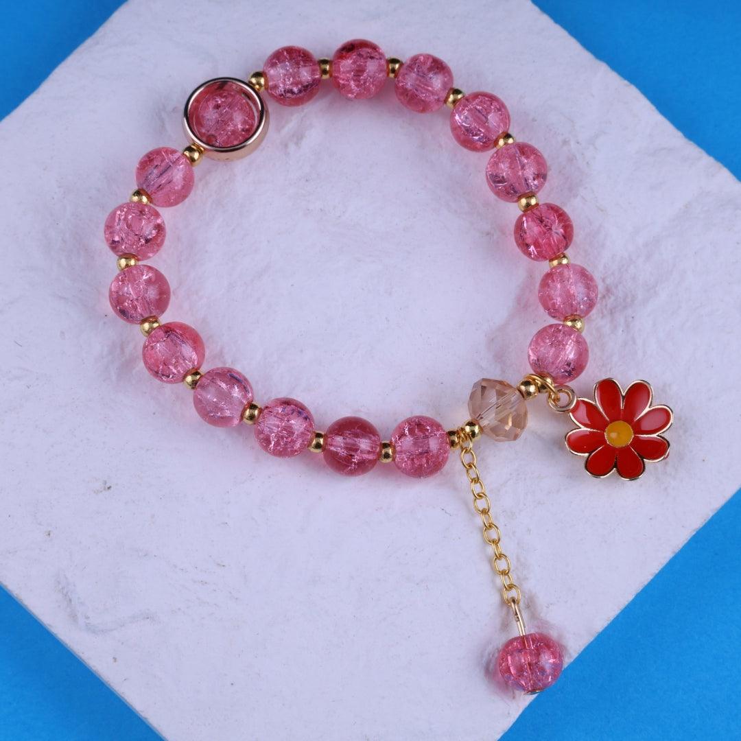 Pink Petal Bead Bracelet