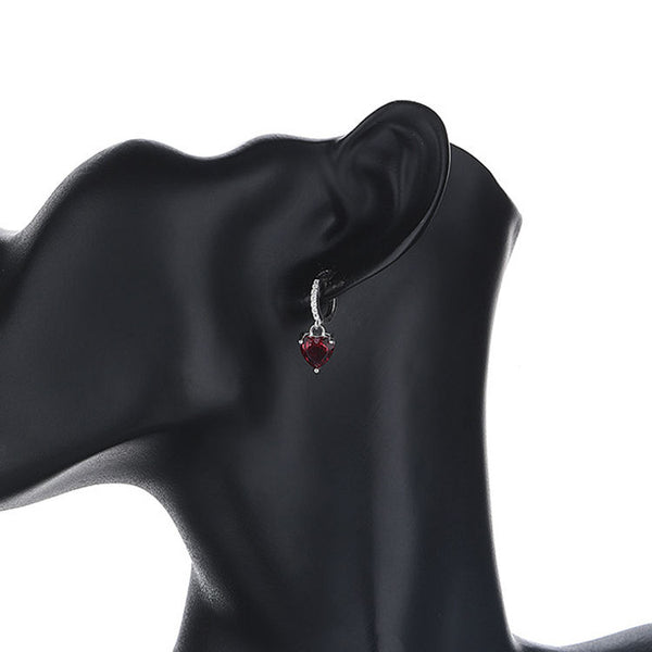 Red Heart Shape Earrings