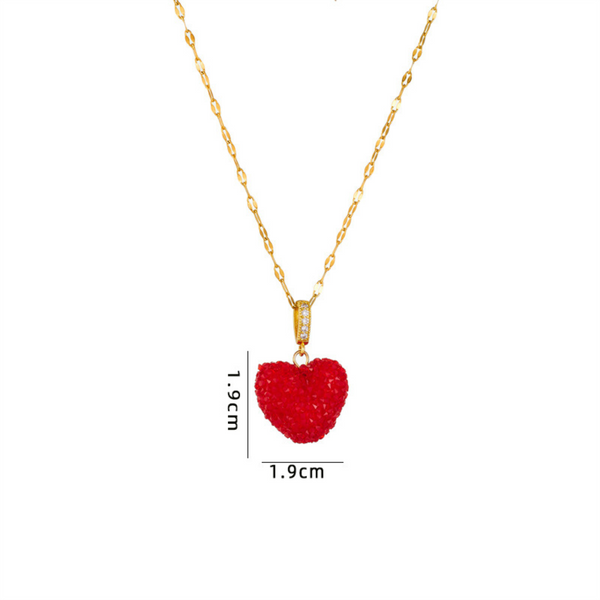 Rhinestones Love Heart Necklace Pendant